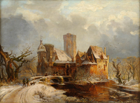 Winter Landscape with Castle and Hunters