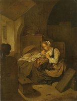 Interior with Mother Nursing her Child