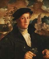 Young Man, Half-Length, Carrying Gloves