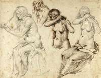 Four Studies of Women Braiding Their Hair