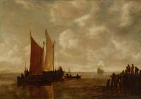 Fishing Boats off a Jetty