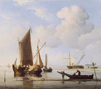 Calm:  Fishing Boats under Sail