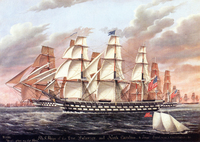 U.S. Ships of the Line Delaware and North Carolina and Frigates Brandywine and Constellation