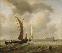 Two Kaags at Sea before a Fresh Breeze