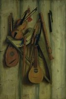 Trompe l'oeil with Musical Instruments