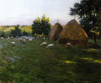 Haystacks at Sunset