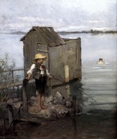 Bathing Hut with a Boy