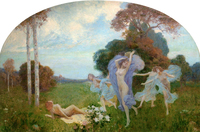 Girls Dancing in the Countryside
