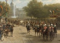 Frederiksplein in Amsterdam during the entry of Queen Wilhelmina