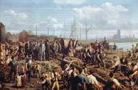 Laying the telegraph cable Berlin-Cologne near Mühlheim - 1878