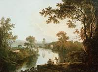A View on the River Dee with Anglers
