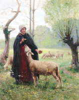 Shepherdess with Lamb