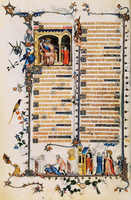 Belleville Breviary: David before Saul & Abel Murdered by Cain