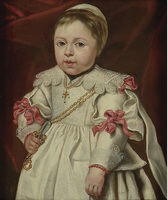 Portrait of a Child holding a Rattle