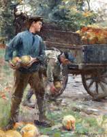 Boys Loading Mangolds onto a Cart