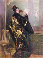 Woman in a Black Kimono