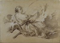 Seated Girl Painting Cupids