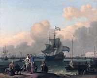 The Y at Amsterdam, with the frigate ‘De Ploeg'