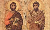 Maestà (detail: top panels)