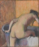 Woman Stepping into a Bathtub