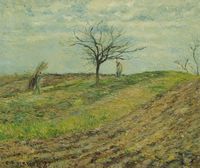 Cultivated Land in Winter:  Man Carrying Faggots