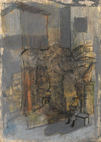 Urban Landscape with a Woman on a Bench