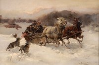 Sleigh Attacked by Wolves