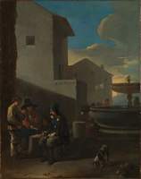 Roman Street Scene with Card Players