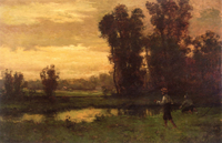 Landscape with 2 Boys Fishing
