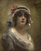 Portrait of a Girl with a Red Chrysanthemum
