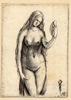 Nude Woman Holding a Mirror