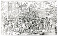Victory procession of the naked men over satyrs