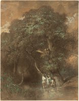 Bathers by a Giant Oak