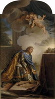 Louis XV in the Guise of Saint Louis Receiving the Crown of Thorns