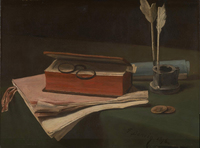Still Life with Book, Papers and Inkwell