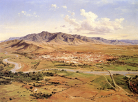 Vista de la ciudad y valle grande de Oaxaca