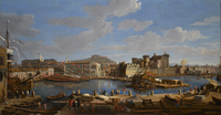 The Darsena delle Galere and Castello Nuovo at Naples