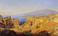 The Ruins of the Greek Theater in Taormina, Sicily