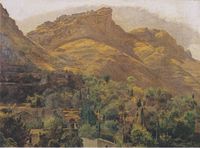 View of the Mountain Village of Mola at Taormina