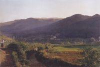 Mountain Landscape with Vineyard