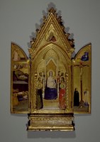 Triptych:  Madonna with Christ and Saints; the Nativity and the Crucifixion