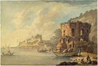 Coastal Scene with a Ruin and a Fortified Town