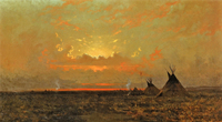 Indian Encampment at Dusk