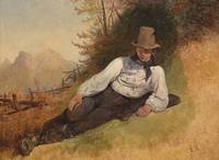 Farming Lad Lying in a Meadow