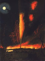 Burning Oil Well at Night, near Rouseville, Pennsylvania