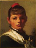 Girl with Red Hair Ribbon