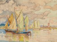 Sailboats in a Harbor