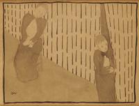 L'Intrus: Drawing for the program of Maurice Maeterlintz's 'L'Intrus'