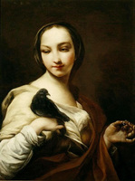 Girl with Black Dove