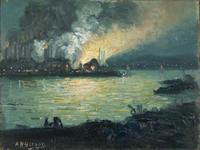 Steel Mill at Night--Jones & Laughlin